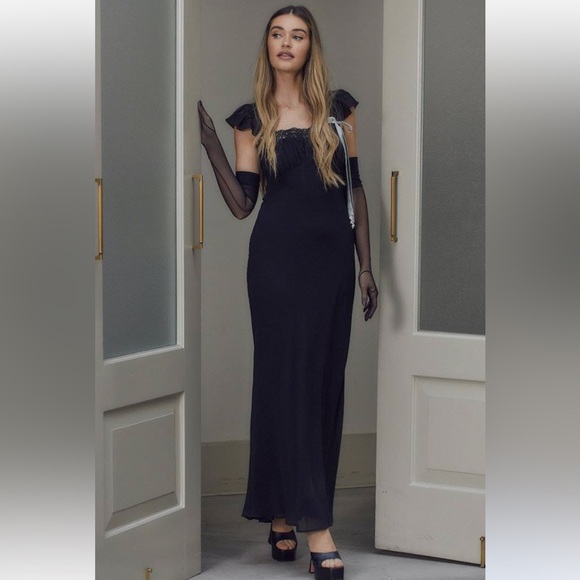 NWT Stone Cold Fox black lani slip dress - Picture 1 of 11